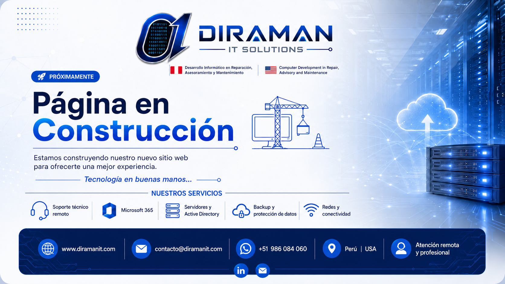 DIRAMAN IT Solutions - Página en Construcción